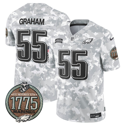Men's Eagles 2024 Salute to Service Establishment Year Patch Vapor Limited Jersey - All Stitched