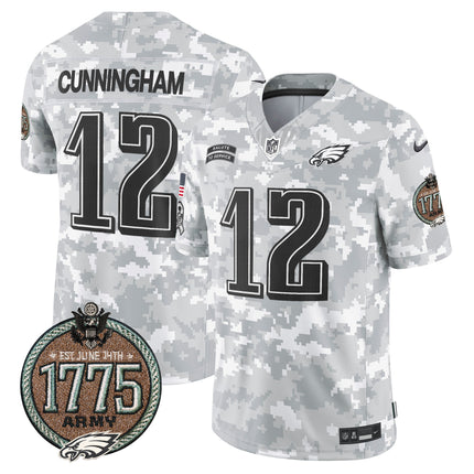 Men's Eagles 2024 Salute to Service Establishment Year Patch Vapor Limited Jersey - All Stitched