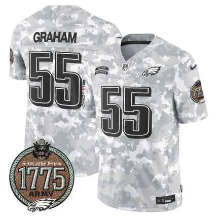 Men's Eagles 2024 Salute to Service Establishment Year Patch Vapor Limited Jersey - All Stitched