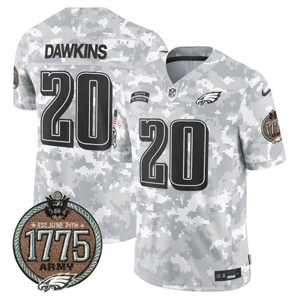 Men's Eagles 2024 Salute to Service Establishment Year Patch Vapor Limited Jersey - All Stitched