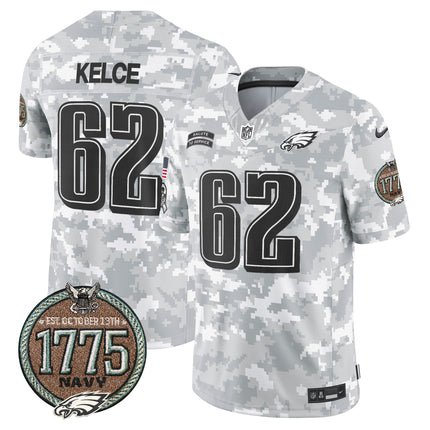 Men's Eagles 2024 Salute to Service Establishment Year Patch Vapor Limited Jersey - All Stitched