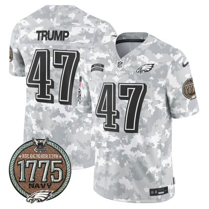 Men's Eagles 2024 Salute to Service Establishment Year Patch Vapor Limited Jersey - All Stitched
