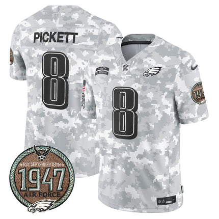 Men's Eagles 2024 Salute to Service Establishment Year Patch Vapor Limited Jersey - All Stitched