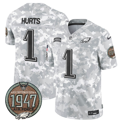 Men's Eagles 2024 Salute to Service Establishment Year Patch Vapor Limited Jersey - All Stitched