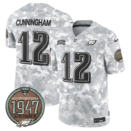 Men's Eagles 2024 Salute to Service Establishment Year Patch Vapor Limited Jersey - All Stitched