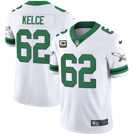 Men's Eagles Gold & Kelly Vapor Throwback Jersey - All Stitched