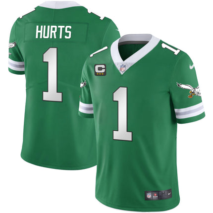 Men's Eagles Gold & Kelly Vapor Throwback Jersey - All Stitched