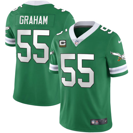 Men's Eagles Gold & Kelly Vapor Throwback Jersey - All Stitched
