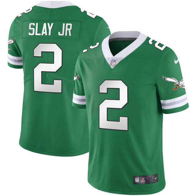 Men's Eagles Gold & Kelly Vapor Throwback Jersey - All Stitched