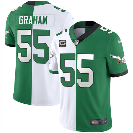 Men's Eagles Gold & Kelly Vapor Throwback Jersey - All Stitched