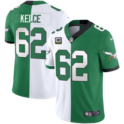 Men's Eagles Gold & Kelly Vapor Throwback Jersey - All Stitched