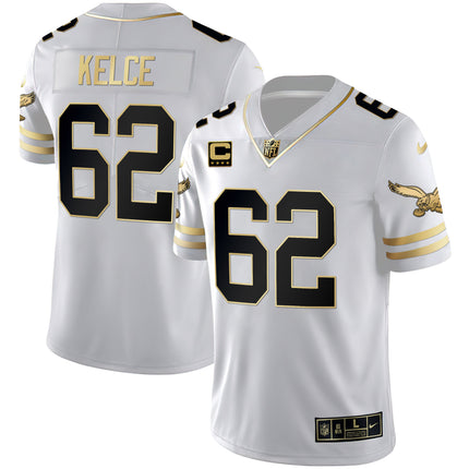 Men's Eagles Gold & Kelly Vapor Throwback Jersey - All Stitched