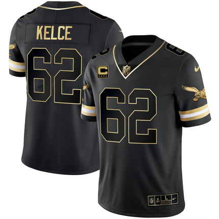Men's Eagles Gold & Kelly Vapor Throwback Jersey - All Stitched