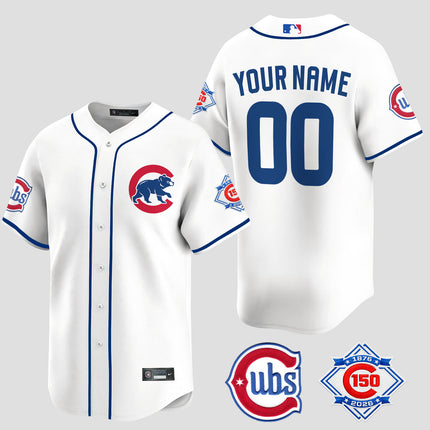 Chicago Cubs Limited 150th Annivasary Edition Custom Baseball Jersey - All Stitched